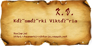 Késmárki Viktória névjegykártya